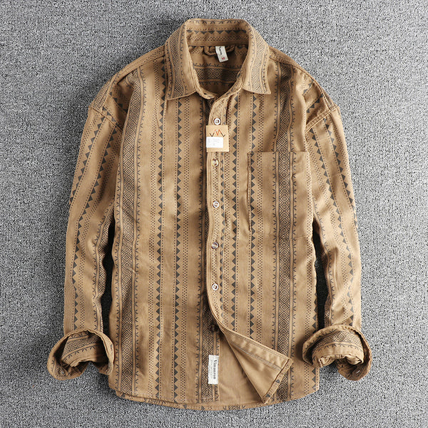 Camisa Casual Hombre Estilo Navajo Retro Americano - Image 6