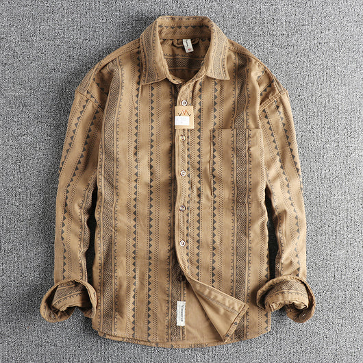 Camisa Casual Hombre Estilo Navajo Retro Americano - Image 6
