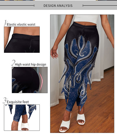Pantalones Levanta Cadera con Estampado Digital La Sirenita Colorida - Image 14