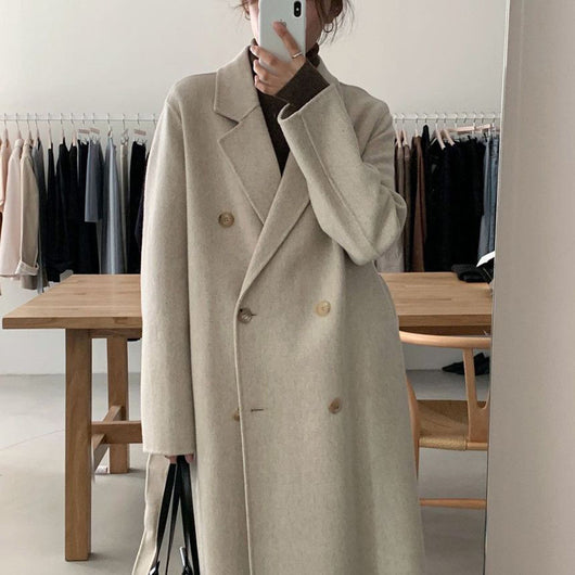 Abrigo de Lana Largo Elegante Doble Botonadura Oversize - Image 12