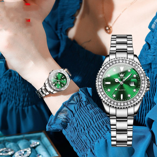 Reloj Cuarzo Water Ghost para Dama con Cristales de Diamante