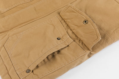 Chaqueta Abrigo Hombre Algodón con Capucha Forrado Velludo Multibolsillos Estilo Vintage - Image 12