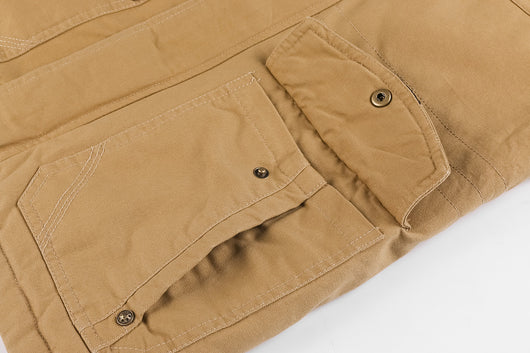Chaqueta Abrigo Hombre Algodón con Capucha Forrado Velludo Multibolsillos Estilo Vintage - Image 12