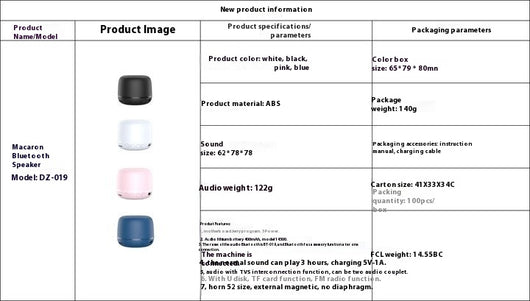 Parlante Bluetooth Portátil Mini Macaron con Tarjeta USB - Image 18