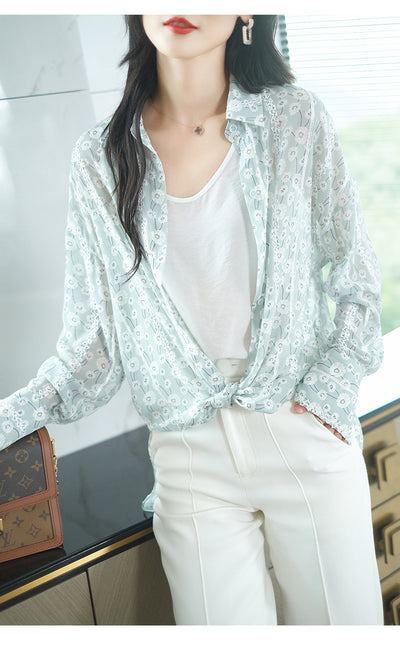 Blusa de Chifón Manga Larga para Mujer - Colección Verano - Image 5
