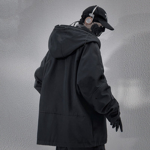 Chaqueta Táctica Hombre Bolsillos Irregulares Corte Oversized