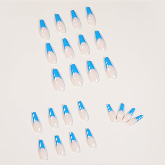 Manicura Francesa Azul Ballet Larga - Image 10