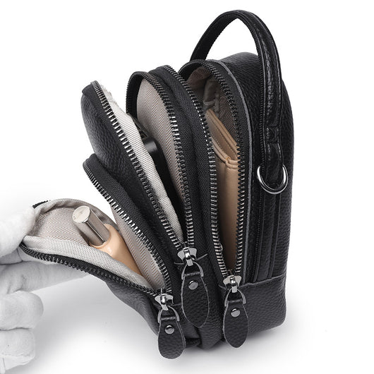 Bolso Bandolera de Cuero Multicapa - Diseño Minimalista y Funcional - Image 14