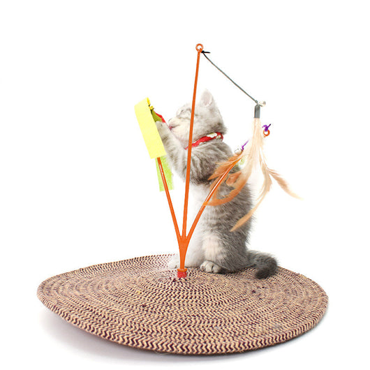 Juguete Interactivo para Gatos con Cuerda de Algodón y Plumas - Image 4