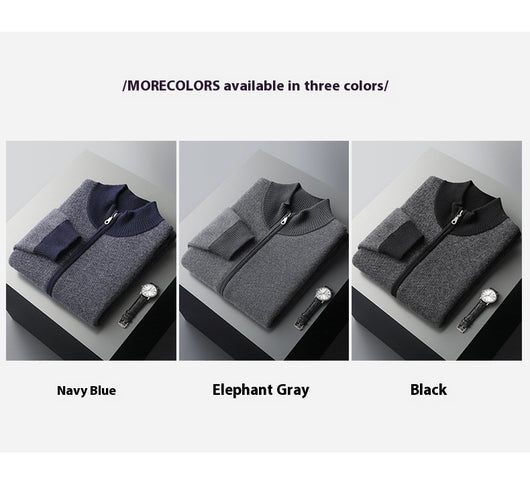 Cardigan de Cuello Alto con Cierre de Cachemira para Hombre - Image 10