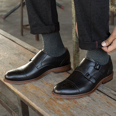 Zapatos Casuales de Cuero con Hebilla Estilo Británico para Hombre - Image 2