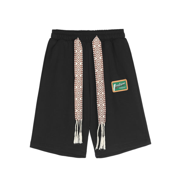 Pantalones Cortos Casual Streamer con Cintura Elástica para Hombre