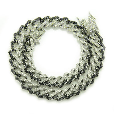 Collar Cadena Cubana Cuadrada con Diamantes Geométricos para Hombre - Image 13