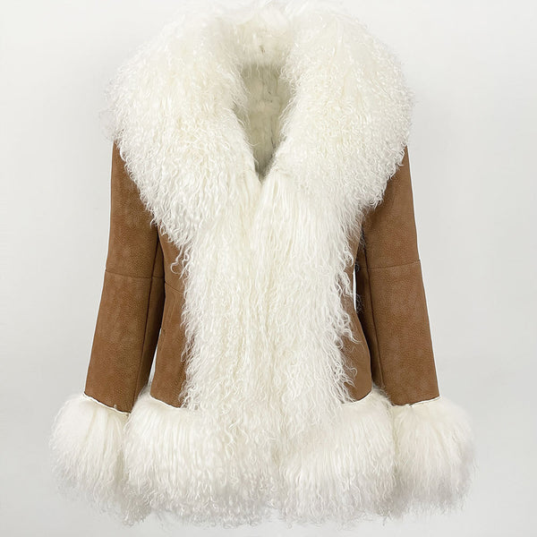 Chaqueta de Lana Gruesa con Acabado Ante