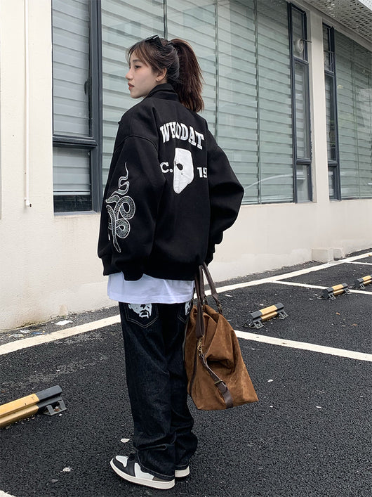 Chaqueta Suelta Estilo Street con Letras - Image 13
