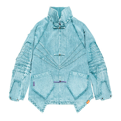 Chaqueta Denim Desgastada Estilo Urbano Asiático - Image 8