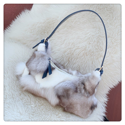 Bolso de Mano Elegante con Detalles de Piel de Zorro y Cierre Innovador - Image 11