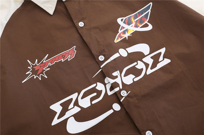Camisa Manga Corta Hombre con Costuras Contrastadas e Impresión de Letras - Image 7