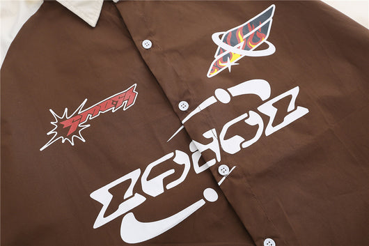 Camisa Manga Corta Hombre con Costuras Contrastadas e Impresión de Letras - Image 7