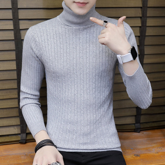 Suéter Cuello Alto Otoño Estilo Cruzado para Hombre - Image 15