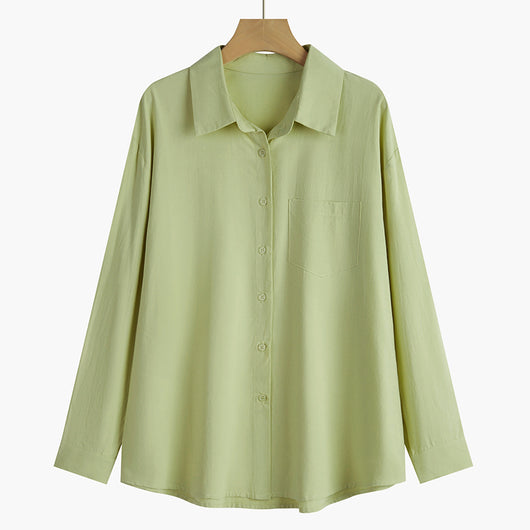 Blusa Blanca Clásica de Manga Larga para Mujer - Primavera - Image 2