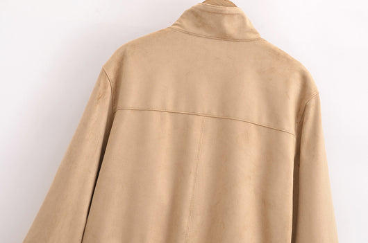 Chaqueta Casual de Cuello Alto en Ante y Forro Polar para Mujer - Image 10