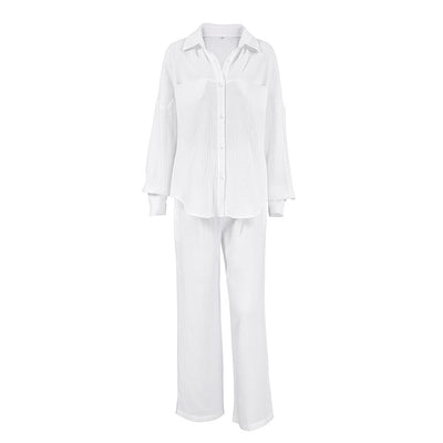 Pijama Largo de Doble Gasa para Mujer - Camisa y Pantalón - Image 16
