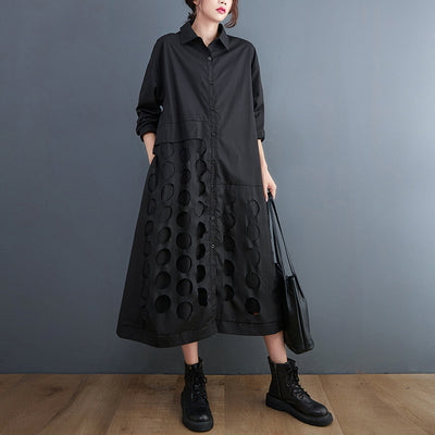 Abrigo Tipo Trench Casual Artístico Largo Holgado - Image 3