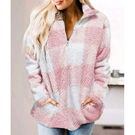 Abrigo Oversized de Cuadros con Cuello Alzado y Detalles en Contraste - Image 12