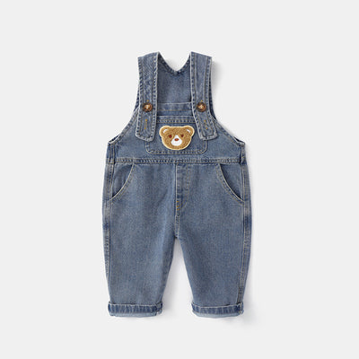 Overol Denim Infantil con Estampado Retro Vintage - Image 4