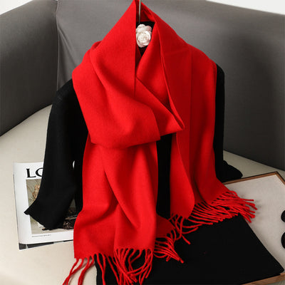 Pashmina Cálida de Color Sólido para Mujer - Chal Suave Estilo Cashmere - Image 8