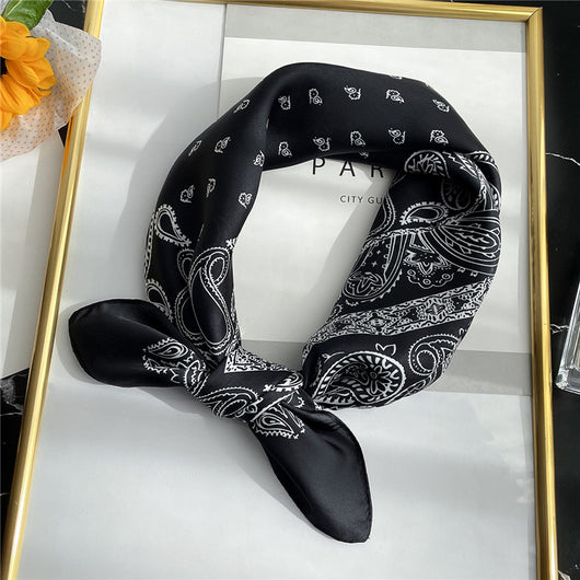 Pañuelo de Seda Estampado con Rayas - Versátil y Combinable - Image 27