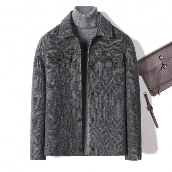Chaqueta de Lana Alpaca Doble Faz con Cashmere para Hombre