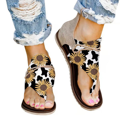 Sandalias Planas de Playa con Estampado Leopardo - Talla Grande Primavera Verano - Image 5