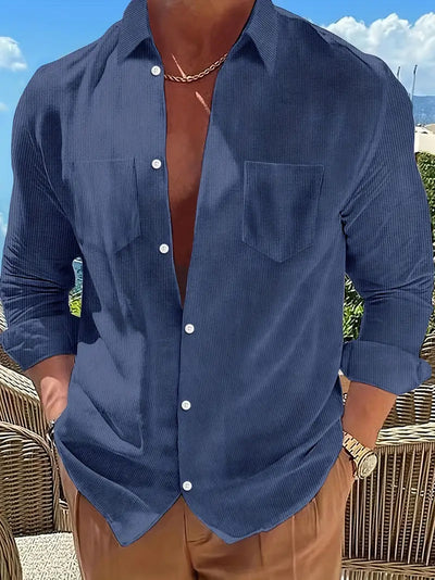 Camisa Manga Larga a Rayas Verticales Casual - Image 8