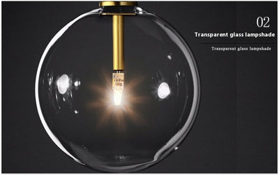 Lámpara de Araña Minimalista Esfera de Cristal Transparente - Image 10