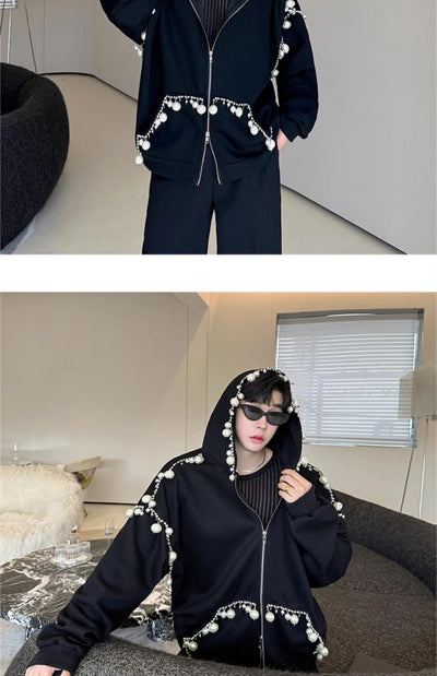 Cardigan Tejido a Mano con Perlas para Hombre y Mujer - Image 16