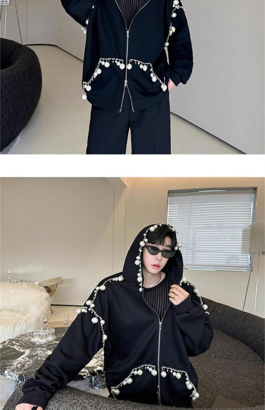 Cardigan Tejido a Mano con Perlas para Hombre y Mujer - Image 16