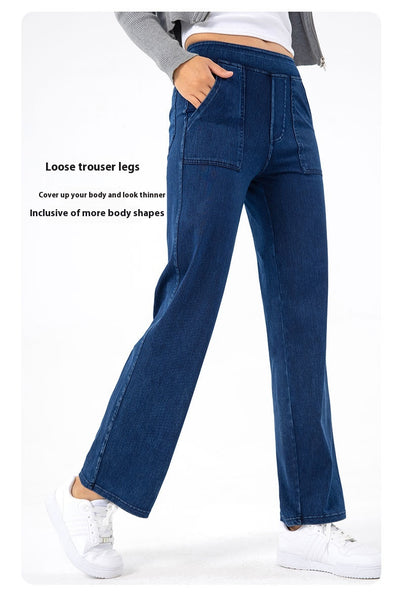 Pantalones Cargo Retro Cintura Alta Mujer Pierna Recta Ancha - Image 12
