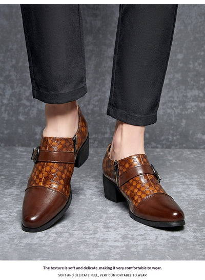 Zapatos Casuales de Cuero Cubano con Diseño Piel de Serpiente para Hombre - Image 9