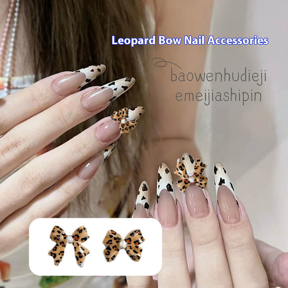 Accesorios de Uñas con Moño Leopardo Maillard