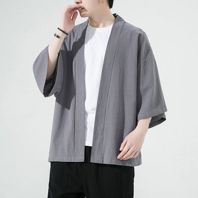 Cardigan de Algodón y Lino para Hombre con Mangas 3/4 - Image 6