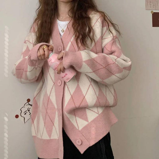 Cardigan Tejido Suelto Estilo Coreano para Estudiantes - Comodidad Casual - Image 12