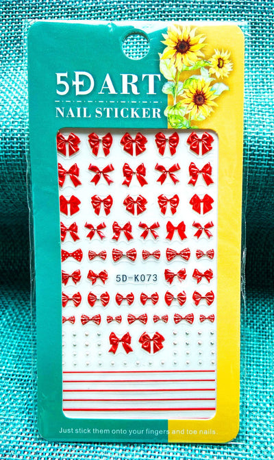 Stickers de Uñas 3D con Relieve - Diseño Cuadros y Moños para Verano - Image 51