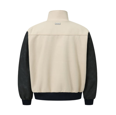 Chaqueta Deportiva Beisbolera Hombre con Contraste de Piel PU - Image 15