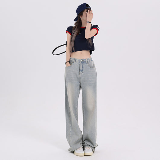 Pantalones Vaqueros Azul Celeste de Pierna Ancha para Mujer - Image 2