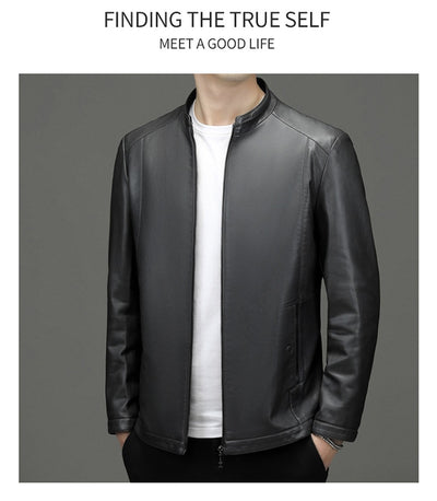 Chaqueta de Cuero Casual Acolchada para Hombre con Forro Polar - Image 18