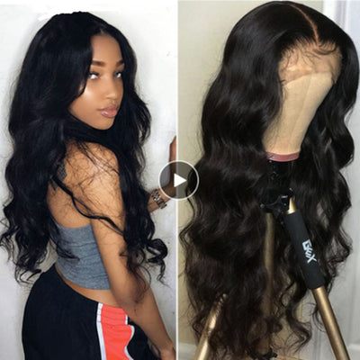 Peluca Ondulada Mediana con Ondas Negras Voluminosas - Image 8
