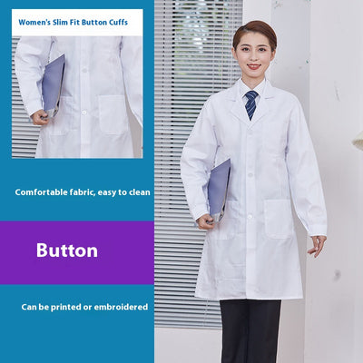 Bata Blanca de Laboratorio Manga Larga Unisex - Image 13