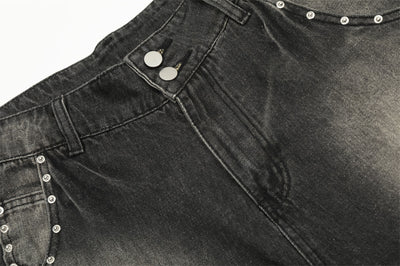 Shorts de Mezclilla Suelta con Detalles de Pintura Contrast para Hombre - Image 17